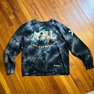 Black tie dye ATL UTD crew sweatshirt